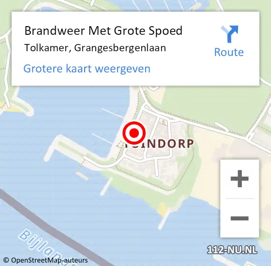 Locatie op kaart van de 112 melding: Brandweer Met Grote Spoed Naar Tolkamer, Grangesbergenlaan op 29 december 2021 23:22