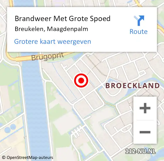 Locatie op kaart van de 112 melding: Brandweer Met Grote Spoed Naar Breukelen, Maagdenpalm op 30 december 2021 00:56