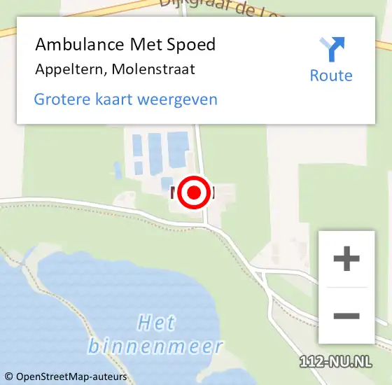 Locatie op kaart van de 112 melding: Ambulance Met Spoed Naar Appeltern, Molenstraat op 30 december 2021 00:57