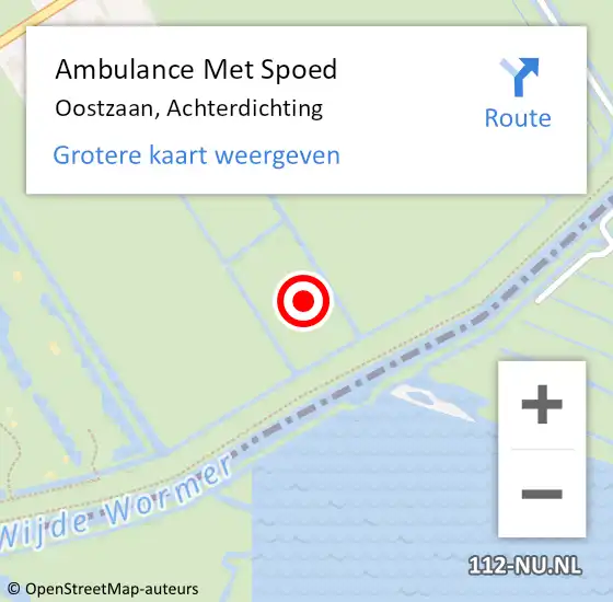 Locatie op kaart van de 112 melding: Ambulance Met Spoed Naar Oostzaan, Achterdichting op 30 december 2021 03:15