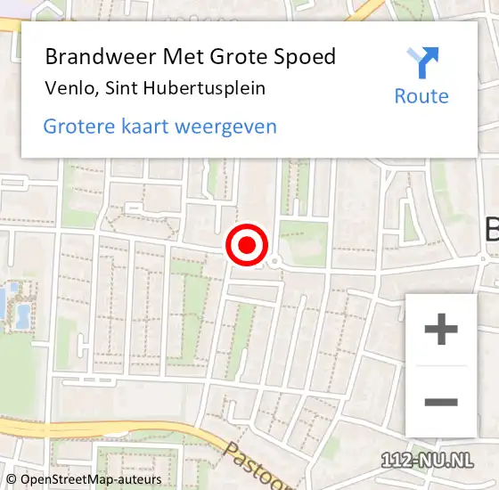 Locatie op kaart van de 112 melding: Brandweer Met Grote Spoed Naar Venlo, Sint Hubertusplein op 30 december 2021 03:40