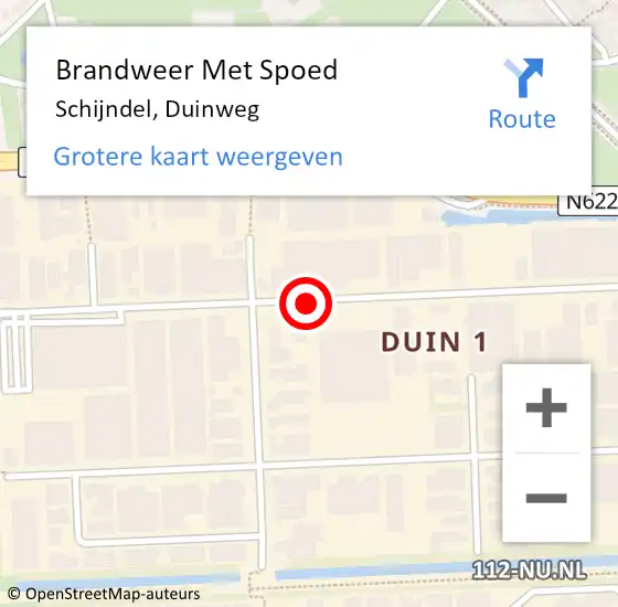 Locatie op kaart van de 112 melding: Brandweer Met Spoed Naar Schijndel, Duinweg op 30 december 2021 04:23