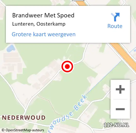 Locatie op kaart van de 112 melding: Brandweer Met Spoed Naar Lunteren, Oosterkamp op 30 december 2021 07:23