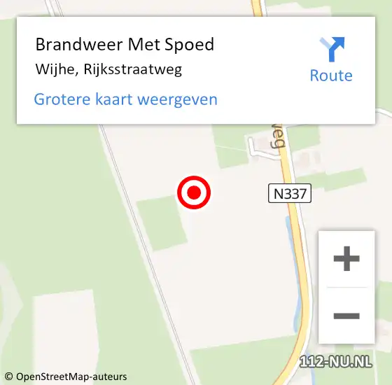 Locatie op kaart van de 112 melding: Brandweer Met Spoed Naar Wijhe, Rijksstraatweg op 30 december 2021 07:51