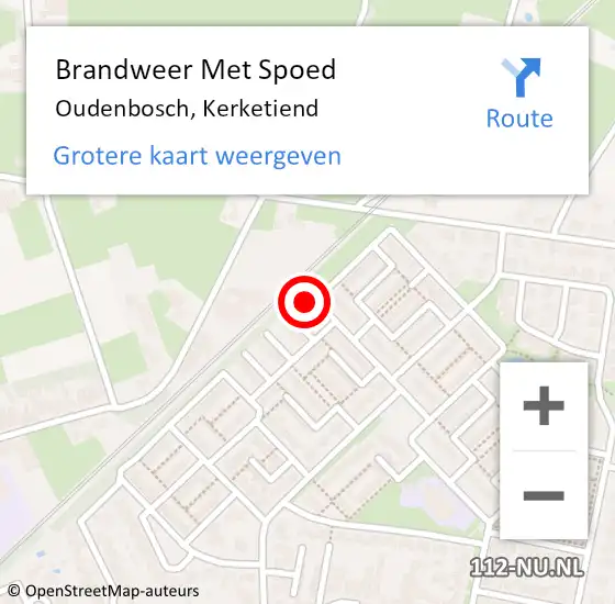 Locatie op kaart van de 112 melding: Brandweer Met Spoed Naar Oudenbosch, Kerketiend op 3 juli 2014 18:32