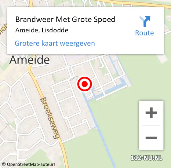 Locatie op kaart van de 112 melding: Brandweer Met Grote Spoed Naar Ameide, Lisdodde op 30 december 2021 07:55