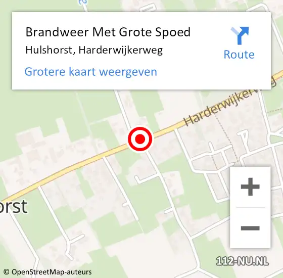 Locatie op kaart van de 112 melding: Brandweer Met Grote Spoed Naar Hulshorst, Harderwijkerweg op 3 juli 2014 18:35