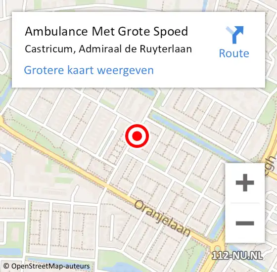 Locatie op kaart van de 112 melding: Ambulance Met Grote Spoed Naar Castricum, Admiraal de Ruyterlaan op 30 december 2021 08:19