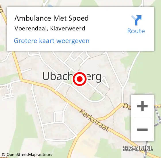 Locatie op kaart van de 112 melding: Ambulance Met Spoed Naar Voerendaal, Klaverweerd op 3 juli 2014 18:37