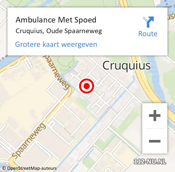Locatie op kaart van de 112 melding: Ambulance Met Spoed Naar Cruquius, Oude Spaarneweg op 30 december 2021 08:49