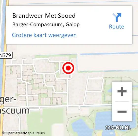 Locatie op kaart van de 112 melding: Brandweer Met Spoed Naar Barger-Compascuum, Galop op 30 december 2021 08:50