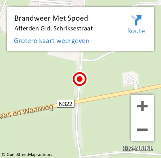 Locatie op kaart van de 112 melding: Brandweer Met Spoed Naar Afferden Gld, Schriksestraat op 3 juli 2014 18:49