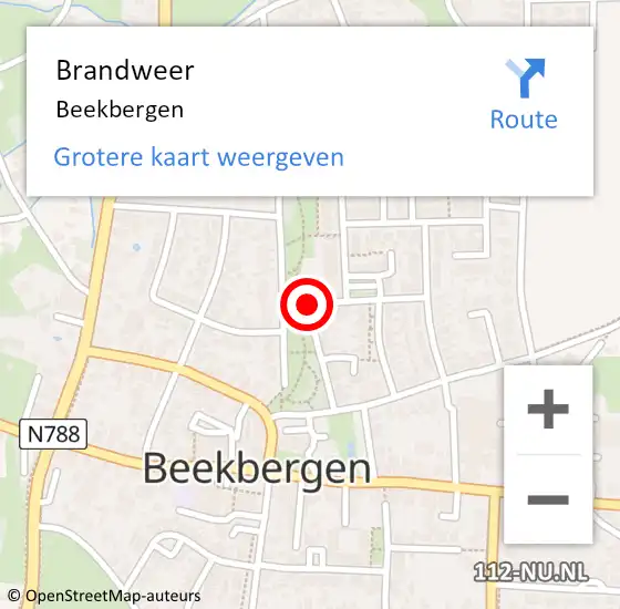 Locatie op kaart van de 112 melding: Brandweer Beekbergen op 30 december 2021 10:23