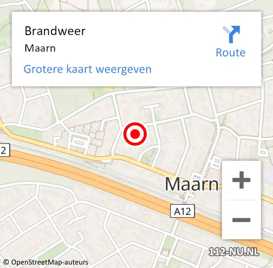 Locatie op kaart van de 112 melding: Brandweer Maarn op 30 december 2021 11:31