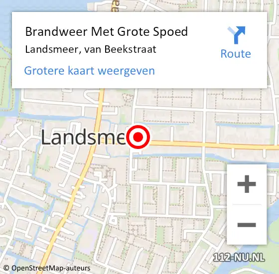 Locatie op kaart van de 112 melding: Brandweer Met Grote Spoed Naar Landsmeer, van Beekstraat op 30 december 2021 11:33