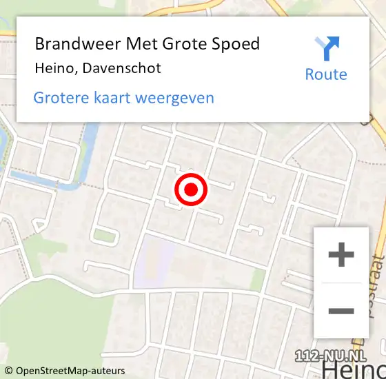 Locatie op kaart van de 112 melding: Brandweer Met Grote Spoed Naar Heino, Davenschot op 30 december 2021 11:58