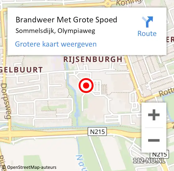 Locatie op kaart van de 112 melding: Brandweer Met Grote Spoed Naar Sommelsdijk, Olympiaweg op 30 december 2021 11:59