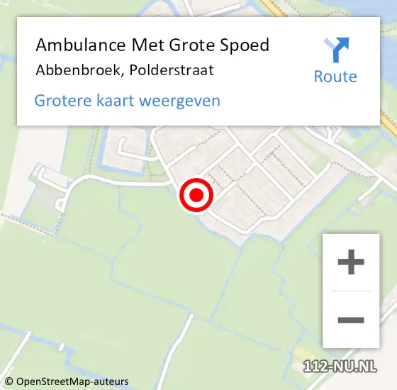 Locatie op kaart van de 112 melding: Ambulance Met Grote Spoed Naar Abbenbroek, Polderstraat op 30 december 2021 12:23