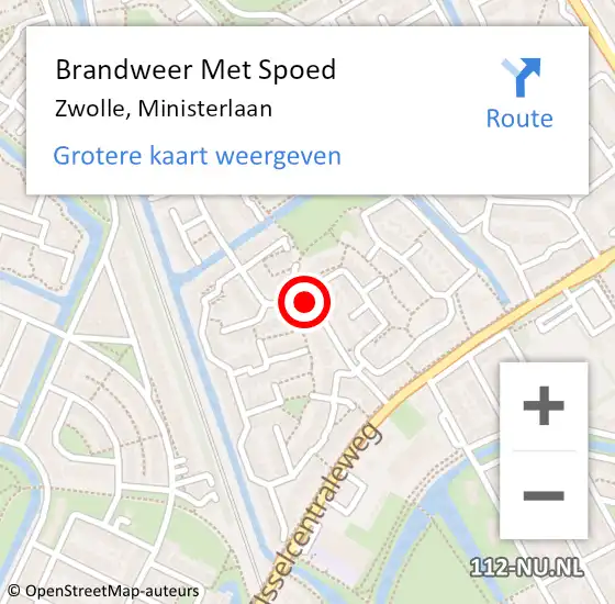 Locatie op kaart van de 112 melding: Brandweer Met Spoed Naar Zwolle, Ministerlaan op 30 december 2021 12:25