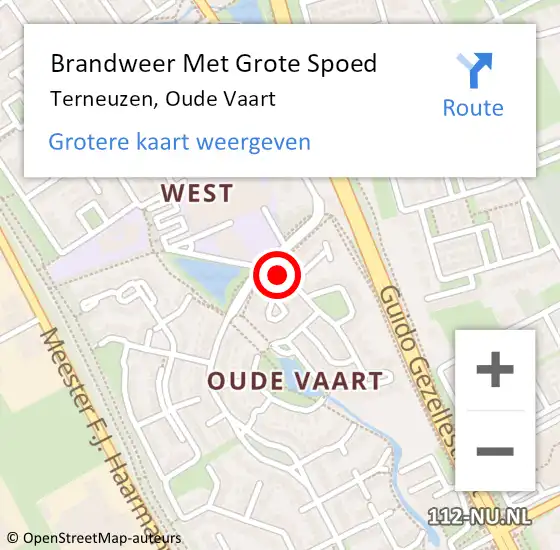 Locatie op kaart van de 112 melding: Brandweer Met Grote Spoed Naar Terneuzen, Oude Vaart op 30 december 2021 12:31