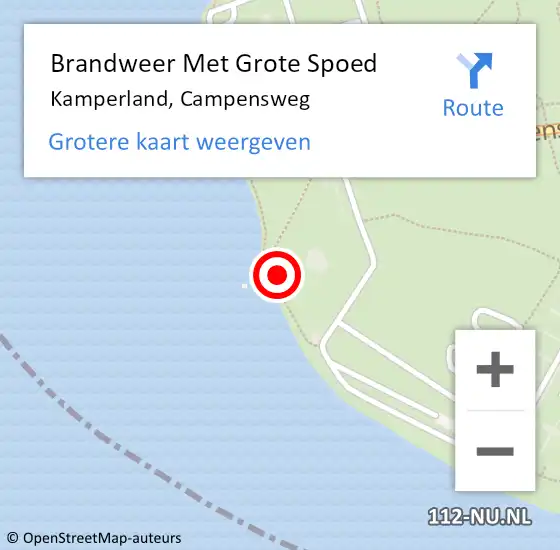 Locatie op kaart van de 112 melding: Brandweer Met Grote Spoed Naar Kamperland, Campensweg op 30 december 2021 13:31