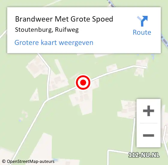Locatie op kaart van de 112 melding: Brandweer Met Grote Spoed Naar Stoutenburg, Ruifweg op 30 december 2021 13:39