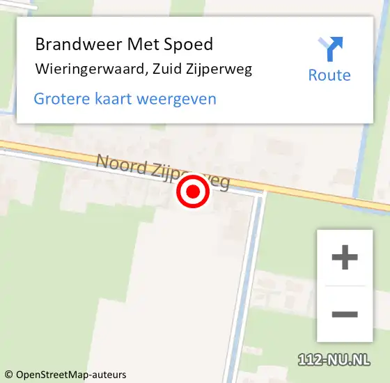 Locatie op kaart van de 112 melding: Brandweer Met Spoed Naar Wieringerwaard, Zuid Zijperweg op 30 december 2021 14:12