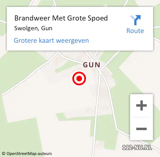 Locatie op kaart van de 112 melding: Brandweer Met Grote Spoed Naar Swolgen, Gun op 30 december 2021 14:46