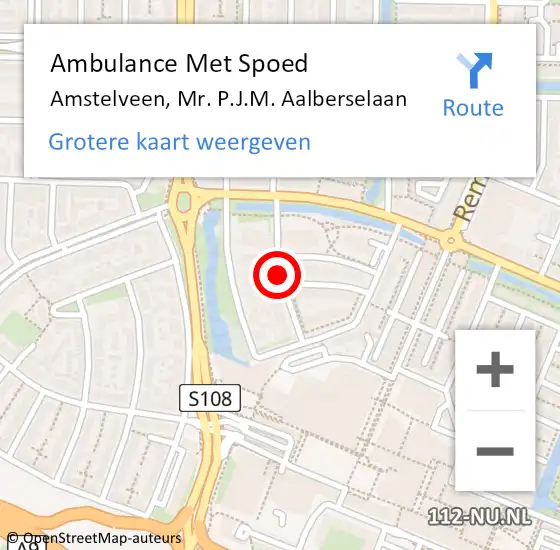 Locatie op kaart van de 112 melding: Ambulance Met Spoed Naar Amstelveen, Mr. P.J.M. Aalberselaan op 30 december 2021 14:48