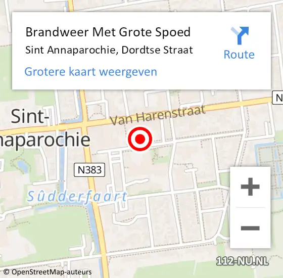 Locatie op kaart van de 112 melding: Brandweer Met Grote Spoed Naar Sint Annaparochie, Dordtse Straat op 30 december 2021 15:15