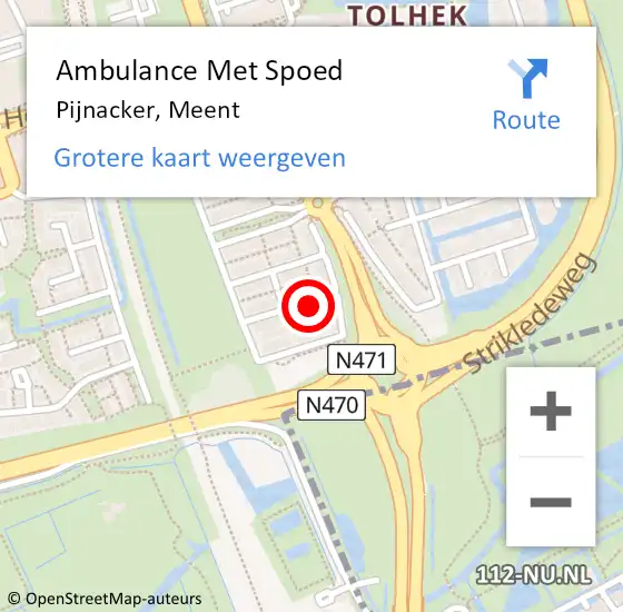 Locatie op kaart van de 112 melding: Ambulance Met Spoed Naar Pijnacker, Meent op 30 december 2021 15:20