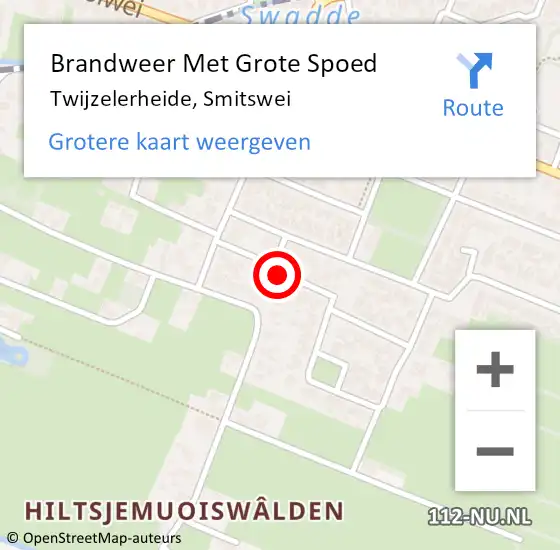 Locatie op kaart van de 112 melding: Brandweer Met Grote Spoed Naar Twijzelerheide, Smitswei op 30 december 2021 15:40