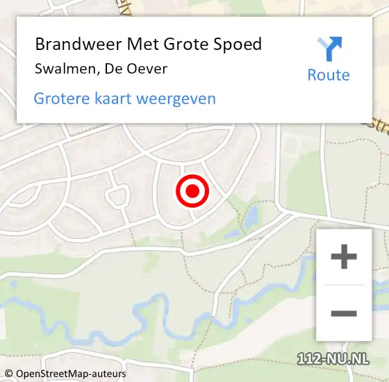 Locatie op kaart van de 112 melding: Brandweer Met Grote Spoed Naar Swalmen, De Oever op 30 december 2021 15:55