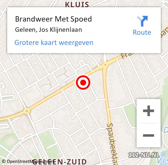 Locatie op kaart van de 112 melding: Brandweer Met Spoed Naar Geleen, Jos Klijnenlaan op 30 december 2021 16:11