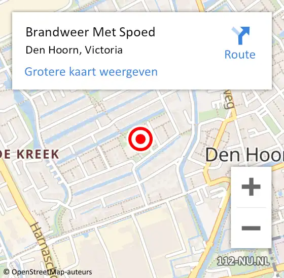 Locatie op kaart van de 112 melding: Brandweer Met Spoed Naar Den Hoorn, Victoria op 30 december 2021 16:13