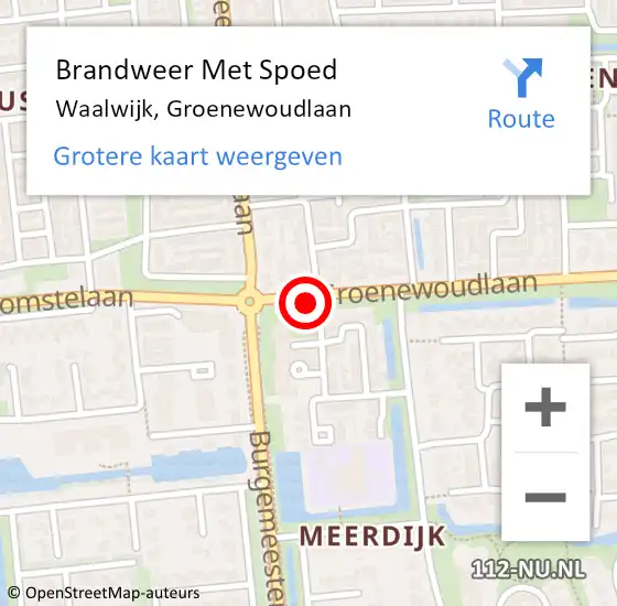 Locatie op kaart van de 112 melding: Brandweer Met Spoed Naar Waalwijk, Groenewoudlaan op 30 december 2021 16:55