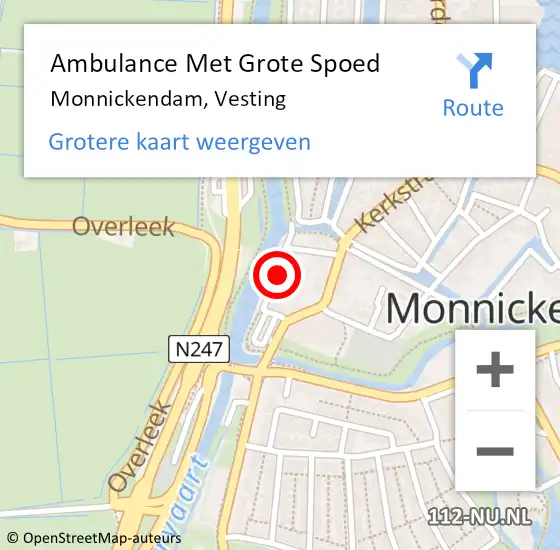 Locatie op kaart van de 112 melding: Ambulance Met Grote Spoed Naar Monnickendam, Vesting op 30 december 2021 17:00