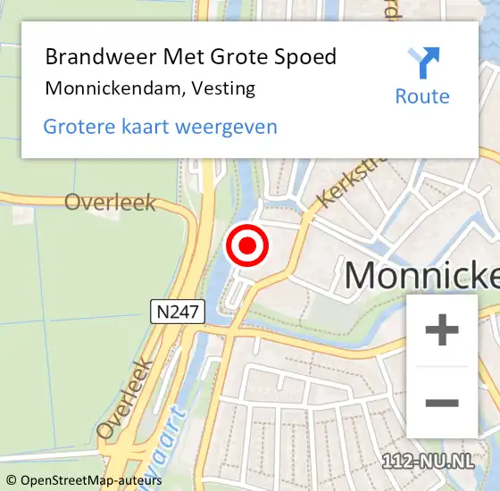 Locatie op kaart van de 112 melding: Brandweer Met Grote Spoed Naar Monnickendam, Vesting op 30 december 2021 17:07