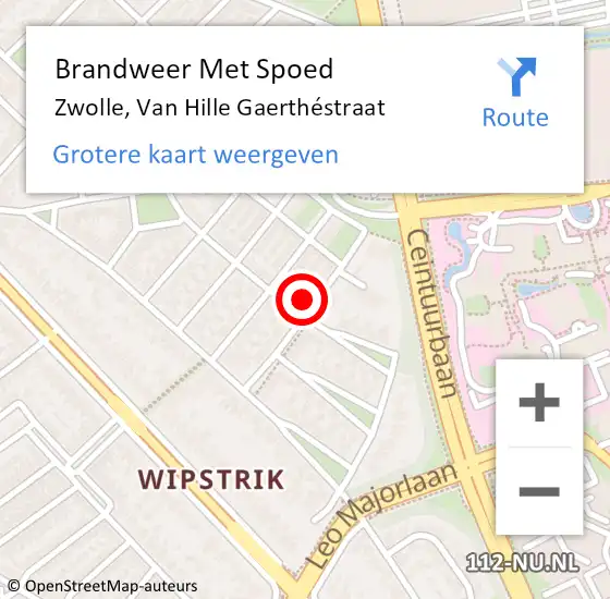 Locatie op kaart van de 112 melding: Brandweer Met Spoed Naar Zwolle, Van Hille Gaerthéstraat op 30 december 2021 17:17