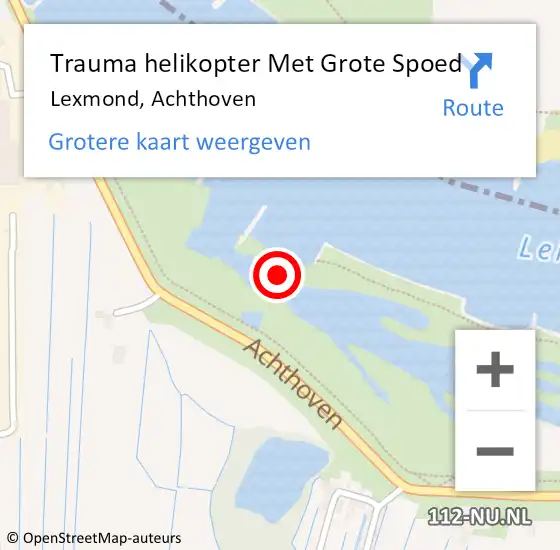 Locatie op kaart van de 112 melding: Trauma helikopter Met Grote Spoed Naar Lexmond, Achthoven op 30 december 2021 17:22