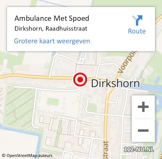 Locatie op kaart van de 112 melding: Ambulance Met Spoed Naar Dirkshorn, Raadhuisstraat op 30 december 2021 17:35