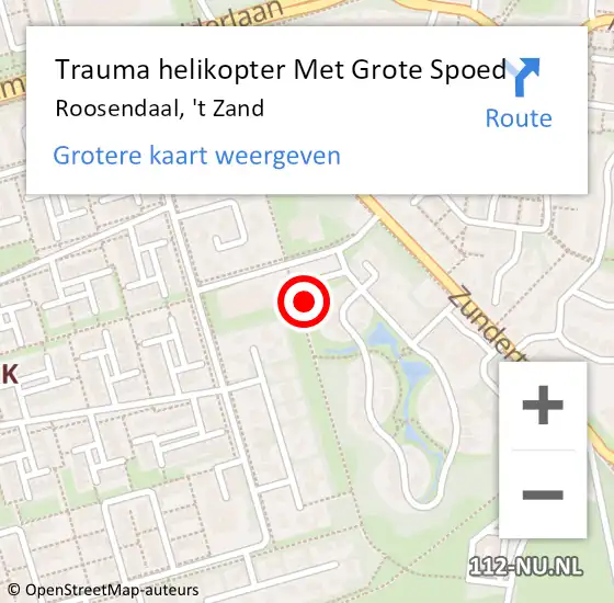 Locatie op kaart van de 112 melding: Trauma helikopter Met Grote Spoed Naar Roosendaal, 't Zand op 30 december 2021 17:37