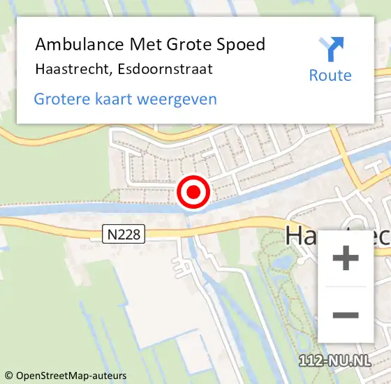 Locatie op kaart van de 112 melding: Ambulance Met Grote Spoed Naar Haastrecht, Esdoornstraat op 30 december 2021 17:52