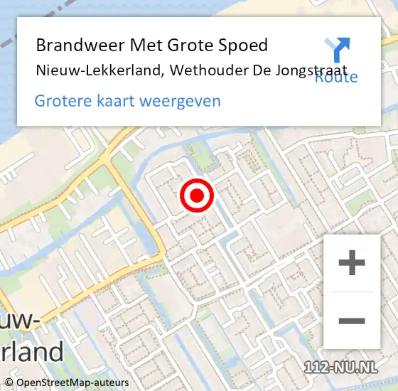 Locatie op kaart van de 112 melding: Brandweer Met Grote Spoed Naar Nieuw-Lekkerland, Wethouder De Jongstraat op 30 december 2021 18:16