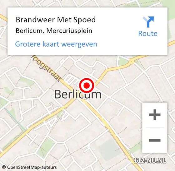 Locatie op kaart van de 112 melding: Brandweer Met Spoed Naar Berlicum, Mercuriusplein op 30 december 2021 18:19