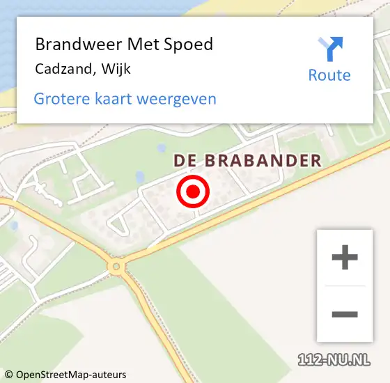 Locatie op kaart van de 112 melding: Brandweer Met Spoed Naar Cadzand, Wijk op 7 oktober 2013 09:30