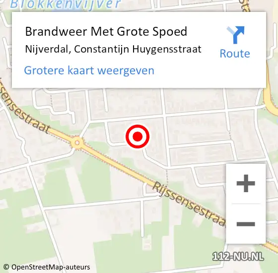 Locatie op kaart van de 112 melding: Brandweer Met Grote Spoed Naar Nijverdal, Constantijn Huygensstraat op 30 december 2021 18:56