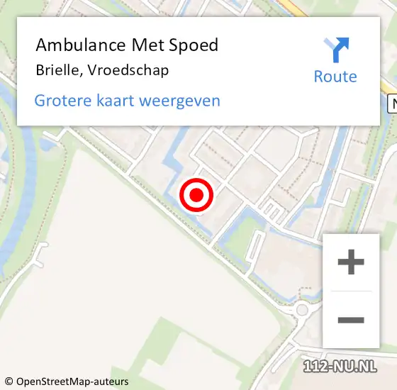 Locatie op kaart van de 112 melding: Ambulance Met Spoed Naar Brielle, Vroedschap op 30 december 2021 20:01