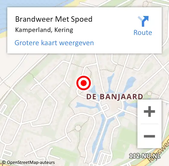 Locatie op kaart van de 112 melding: Brandweer Met Spoed Naar Kamperland, Kering op 30 december 2021 20:34