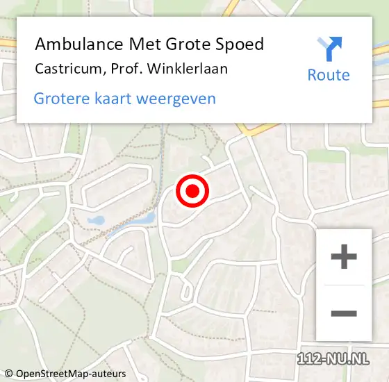 Locatie op kaart van de 112 melding: Ambulance Met Grote Spoed Naar Castricum, Prof. Winklerlaan op 30 december 2021 20:34